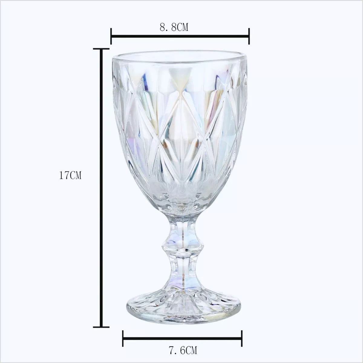 Taça de Vidro para Água Wolff Diamond Rainbow Metalizada 325ml