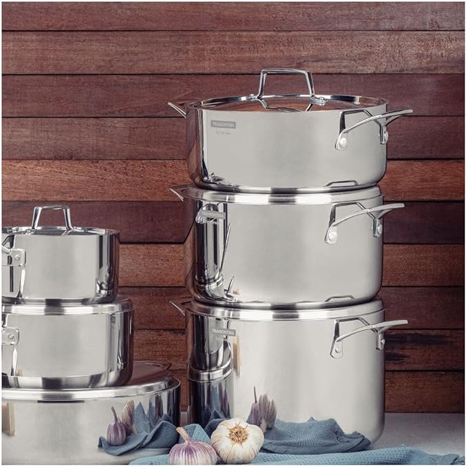 Jg. Panelas Tramontina Aço Inox Corpo Triplo 4pçs Grano