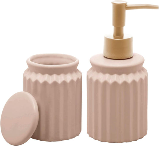 Conjunto de 2 Peças para Banheiro de Cerâmica Stripes Nude Lyor