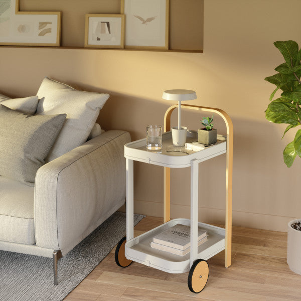 Mesa/Carrinho de Bar Bellwood Cart Branco/Natural Umbra