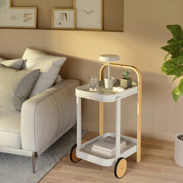 Mesa/Carrinho de Bar Bellwood Cart Branco/Natural Umbra