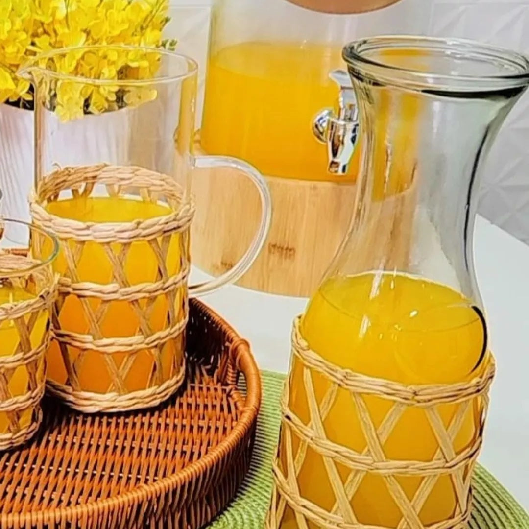 Jarra de Vidro com Sisal Braided Mimo Style 1L