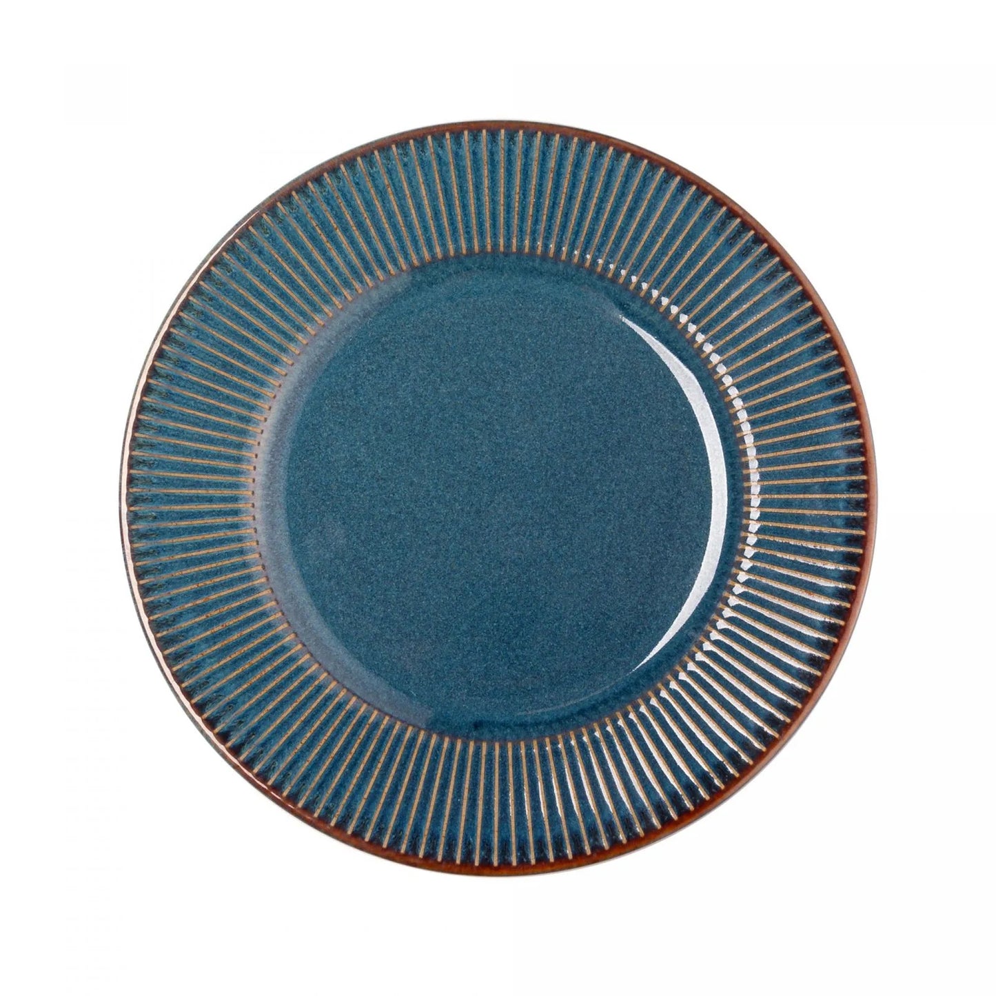 Prato para Sobremesa de Cerâmica Linear Azul Wolff 20cm