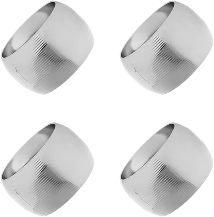 Conjunto 4 Anéis para Guardanapo de Aço Niquelado Circle Prata Lyor 4,5cm