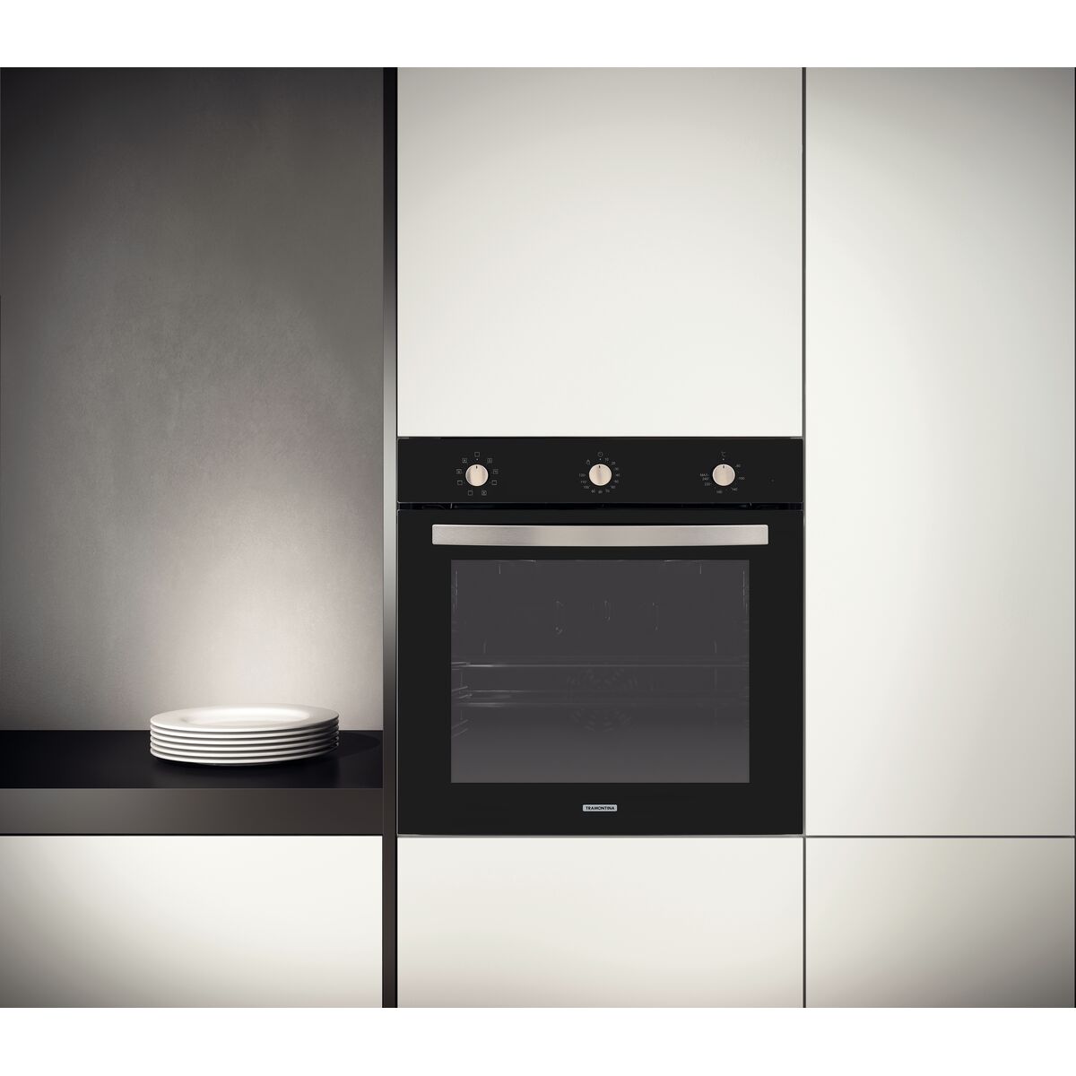 Forno Elétrico de Embutir Tramontina Glass Cook em Vidro Temperado Preto 7 Funções 73 L