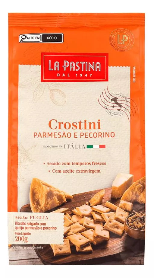 Crostini La Pastina Parmesão/Pecorino 200g