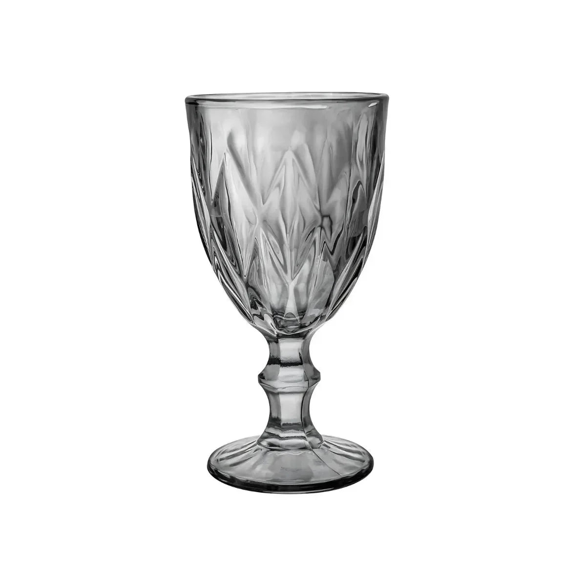 Taça para Água de Vidro Wolff Diamond Cinza Metalizado 325ml