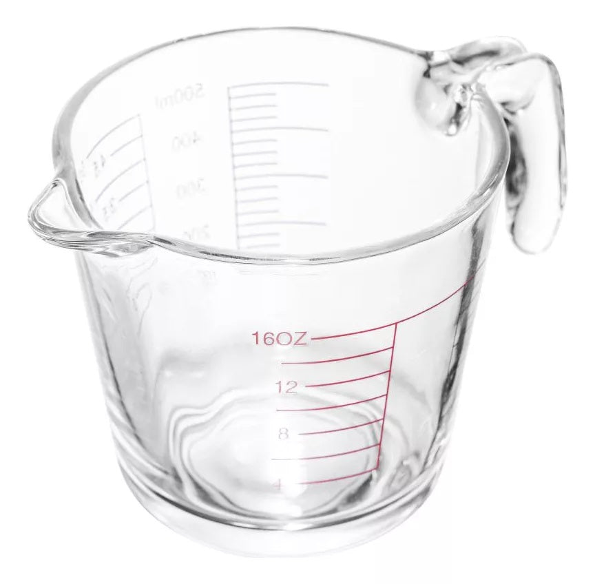 Jarra Medidora de Vidro com Marcação em Vermelho Lyor 660ml