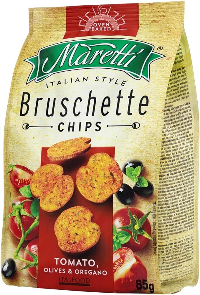Snack de Trigo Bruschetta Maretti com Tomate Azeitona e Orégano 85g