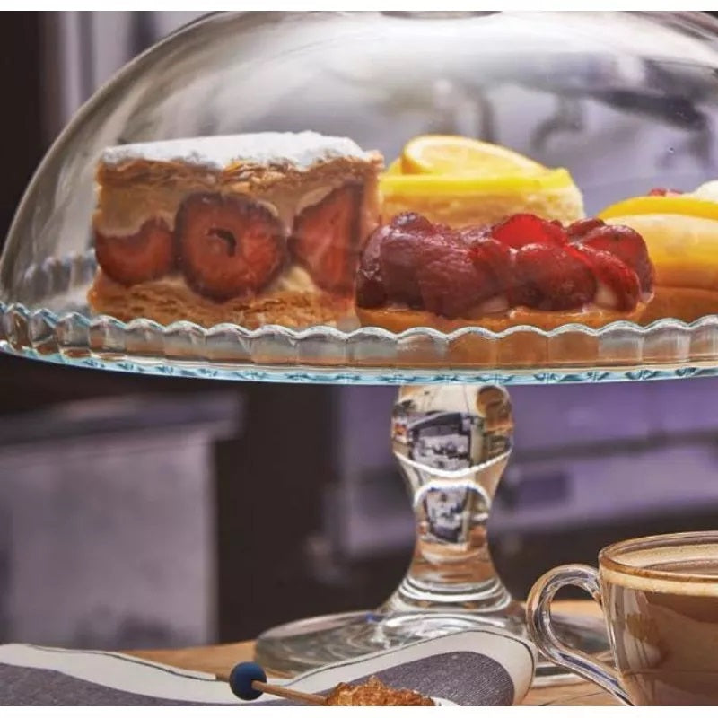 Prato de Bolo Patisserie com Pé e Tampa 32cm Pasabahçe