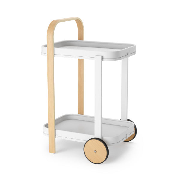 Mesa/Carrinho de Bar Bellwood Cart Branco/Natural Umbra