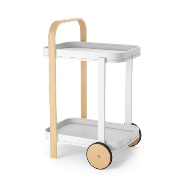 Mesa/Carrinho de Bar Bellwood Cart Branco/Natural Umbra