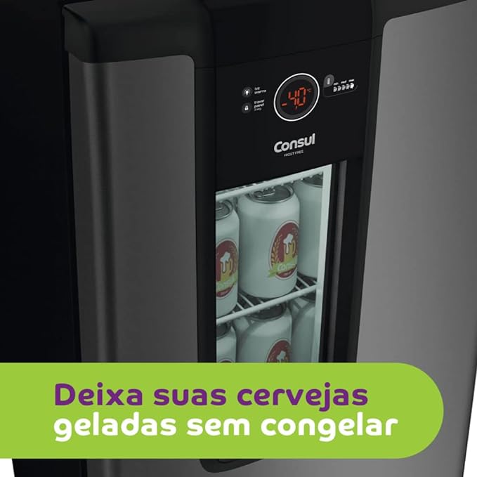 Cervejeira Consul 82L Frost Free C/ Display Porta Titanium
