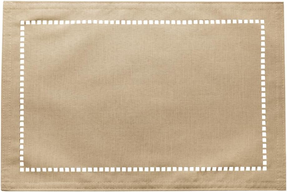 Lugar Americano de Poliéster e Linho Levis Bege Lyor 45x30cm