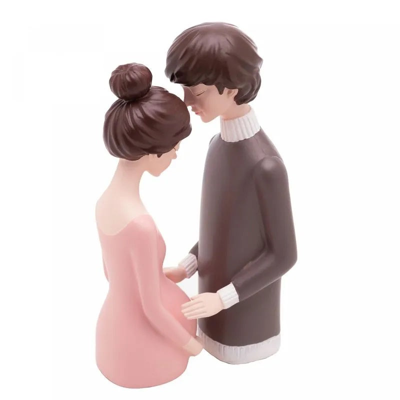Figura Decorativa Casal Gestante de Resina Wolff 10x 7,5x 20,5cm