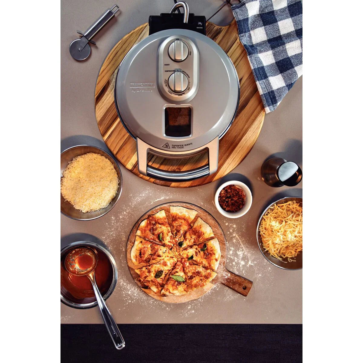 Forno Elétrico Tramontina by Breville para Pizza em Aço Carbono com Base em Cerâmica 30 cm 220 V