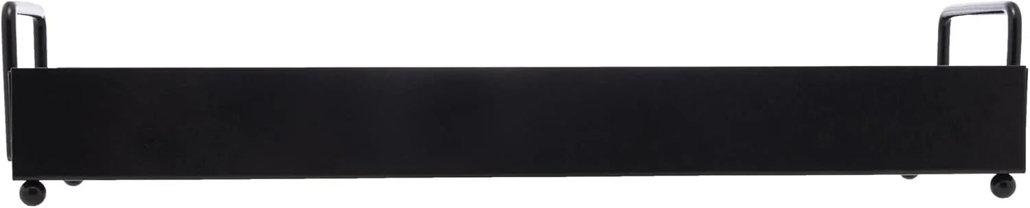 Bandeja de Metal com Fundo MDF e Alça Preto Fosco Lyor 30,5 x 11,5x 6cm