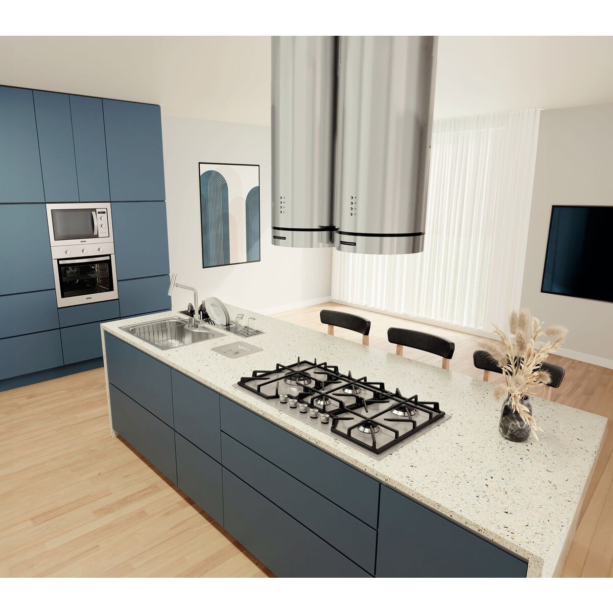 Coifa de Ilha Tramontina Tube Isla 35 em Aço Inox