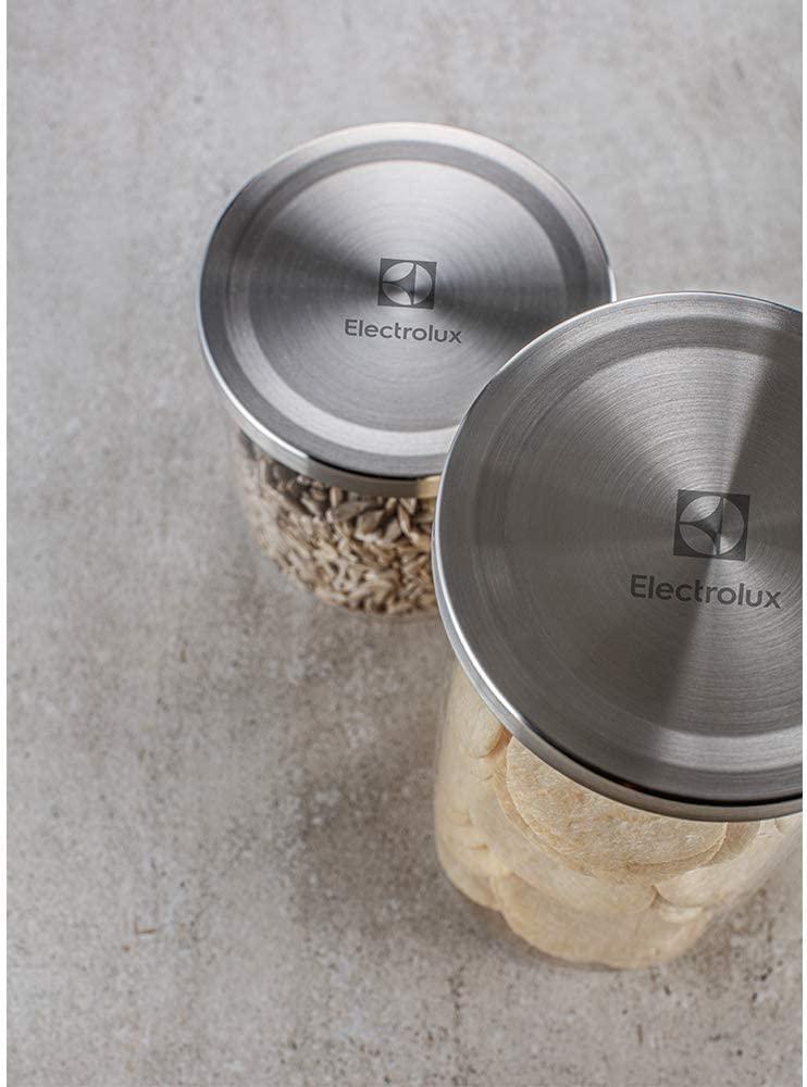 Kit Potes de Vidro Hermético 4 Peças Tampa Inox Electrolux