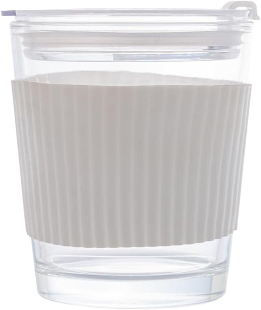 Copo de Vidro com Cinta em Silicone Branco Wolff 350ml