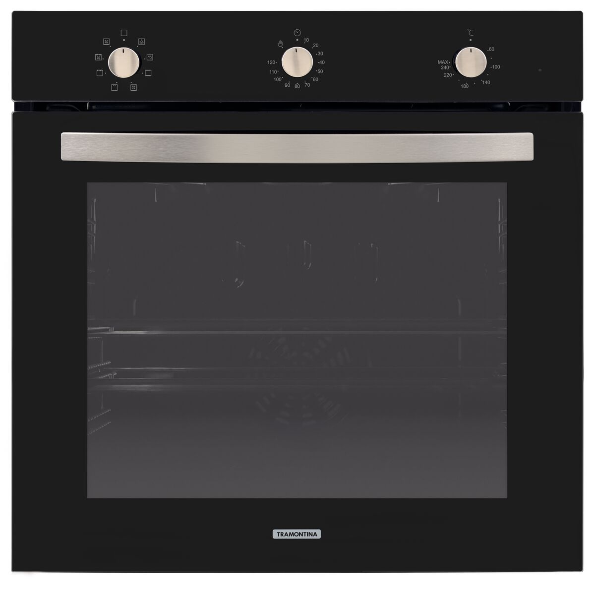 Forno Elétrico de Embutir Tramontina Glass Cook em Vidro Temperado Preto 7 Funções 73 L