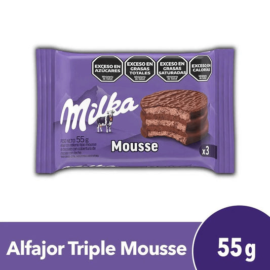 Biscoito Milka Alfajor Mousse Chocolate Triplo 55g
