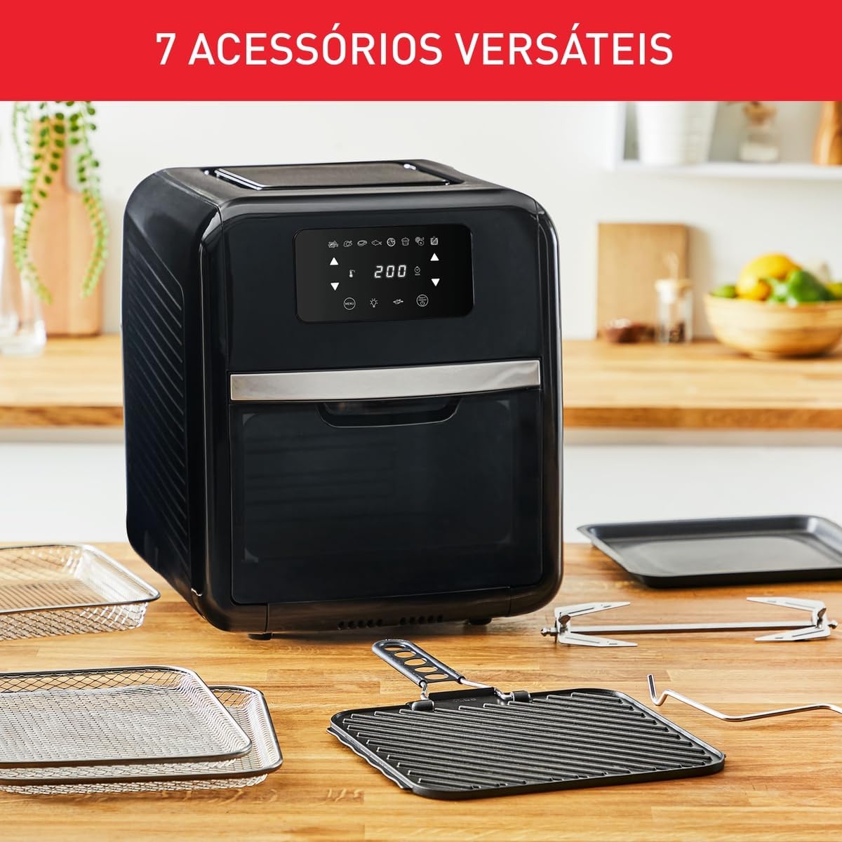 Airfry Oven e Grill Arno Expert 9 em 1 Digital 11L Preta UFE9