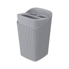 Porta Escova de Dentes Coza New Square Cinza