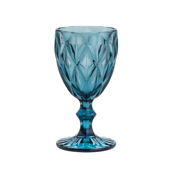 Taça para Água de Vidro Wolff Diamond Azul 325ml