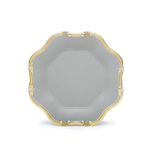 Sousplat Cromus Borda Arabesco Fendi/Ouro 33cm