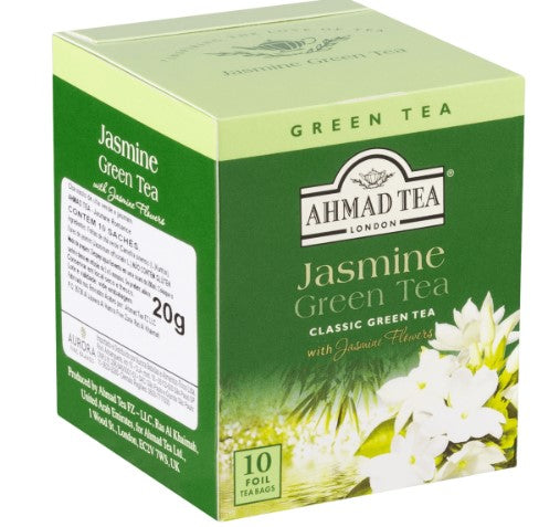 Chá Verde Britânico Jasmine Romance Ahmad Tea London Caixa 20g 10 Unidades