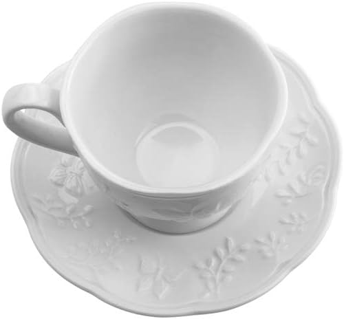Xícara para Chá com Pires de Porcelana New Bone Butterfly Flower Lyor 200ml