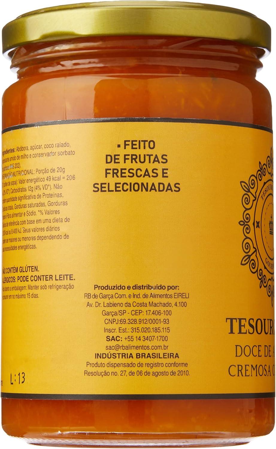 Doce de Abóbora Cremosa com Coco Tesouro Real 400g