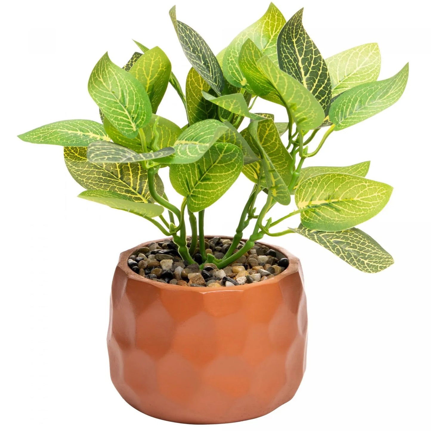 Cachepot de Cimento com Planta Artificial Prisma Marrom 11x22cm Wolff
