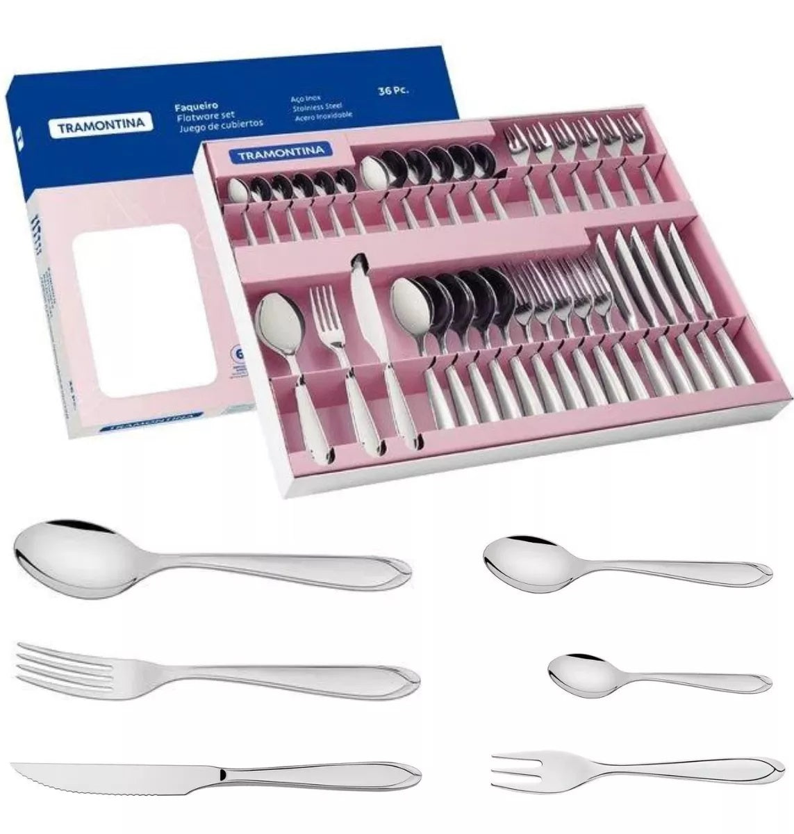 Faqueiro Aço Inox Tramontina 36 Peças Laguna