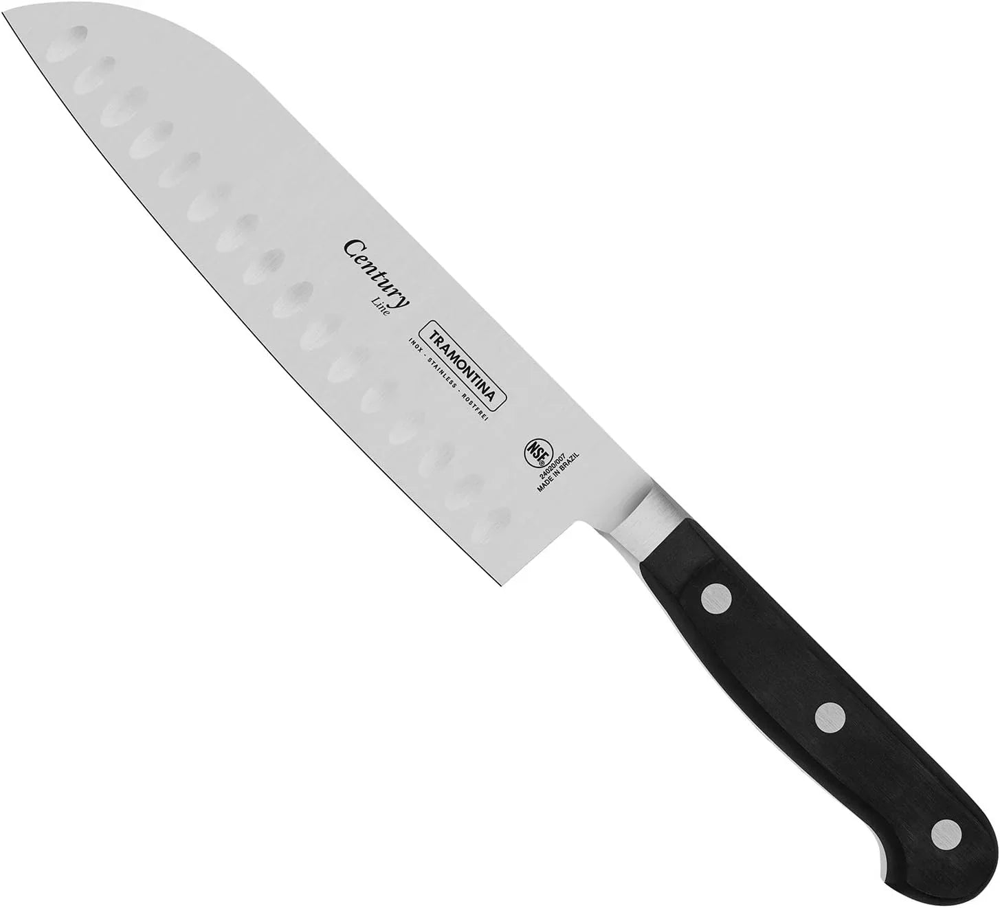 Faca Santoku Tramontina 7 Century Preto Lâmina Aço Inox