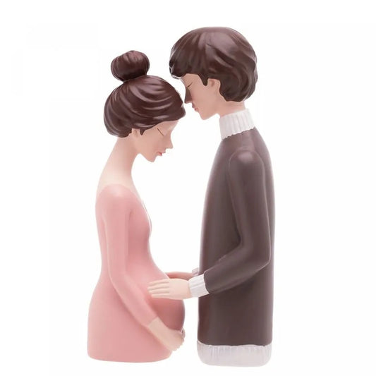 Figura Decorativa Casal Gestante de Resina Wolff 10x 7,5x 20,5cm