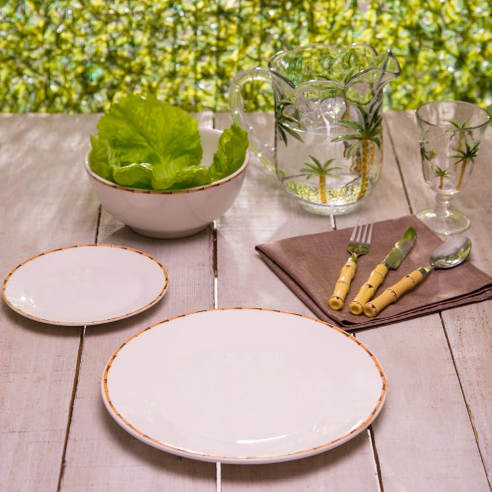 Prato para Sobremesa de Porcelana Bambu Lyor 18cm