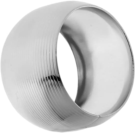 Conjunto 4 Anéis para Guardanapo de Aço Niquelado Circle Prata Lyor 4,5cm