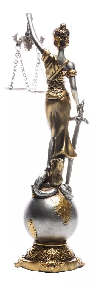 Figura Decorativa Wolff Dama da Justiça de Resina 9cm x 9cm x 31,5cm