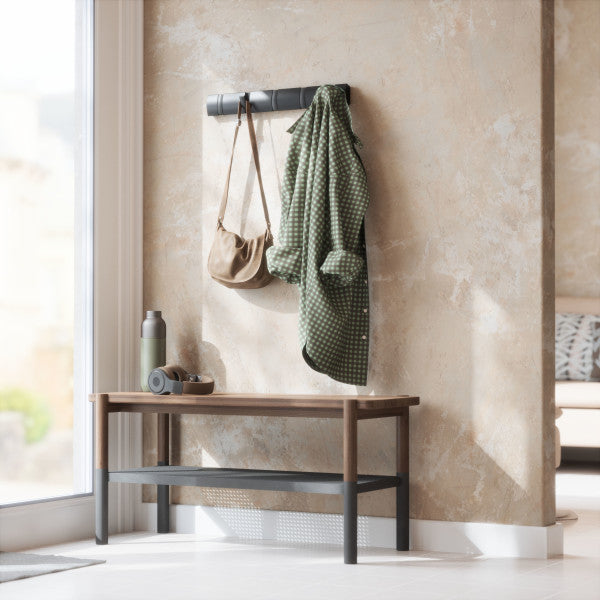 Cabideiro de Parede Flip com 5 Cabides Preto Umbra