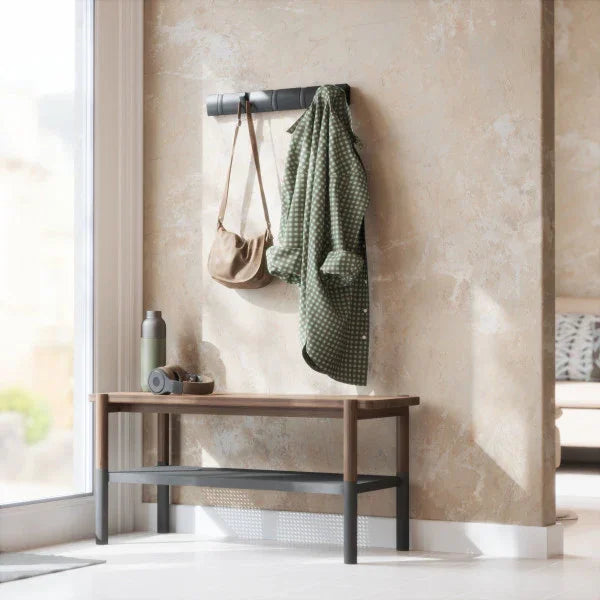 Cabideiro de Parede Flip com 5 Cabides Preto Umbra