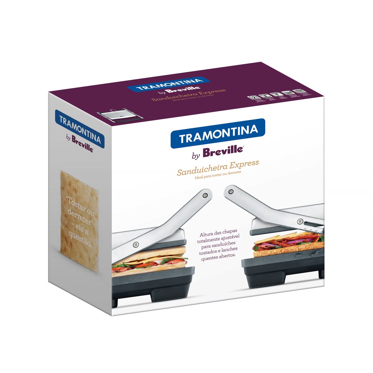 Sanduicheira Tramontina by Breville Express em Aço Inox Fosco com Chapa Flutuante 220 V