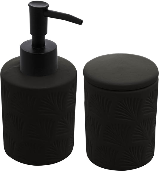 Conjunto 2 Peças para Banheiro de Cerâmica Wolff Sheet Preto