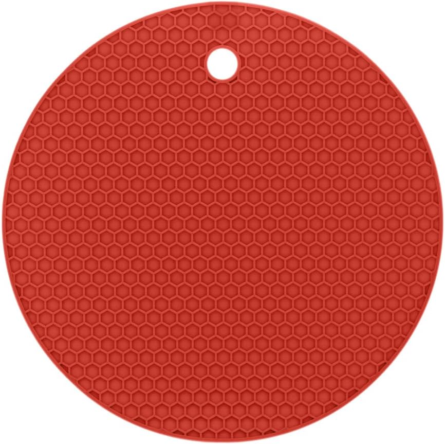 Descanso para Panela Redondo de Silicone Vermelho Lyor 18cm