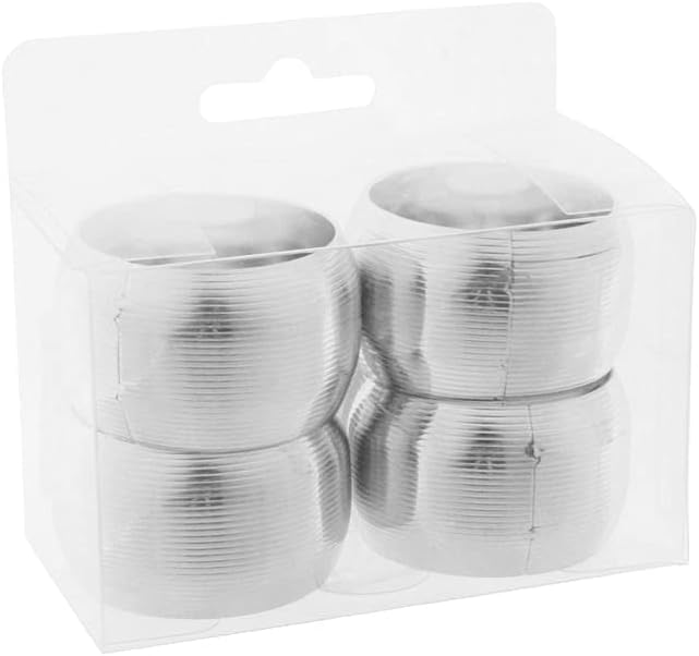 Conjunto 4 Anéis para Guardanapo de Aço Niquelado Circle Prata Lyor 4,5cm