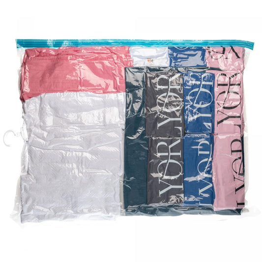 Saco a Vácuo Organizador para Roupas com Cabide em Plástico Lyor 109cm x 67cm