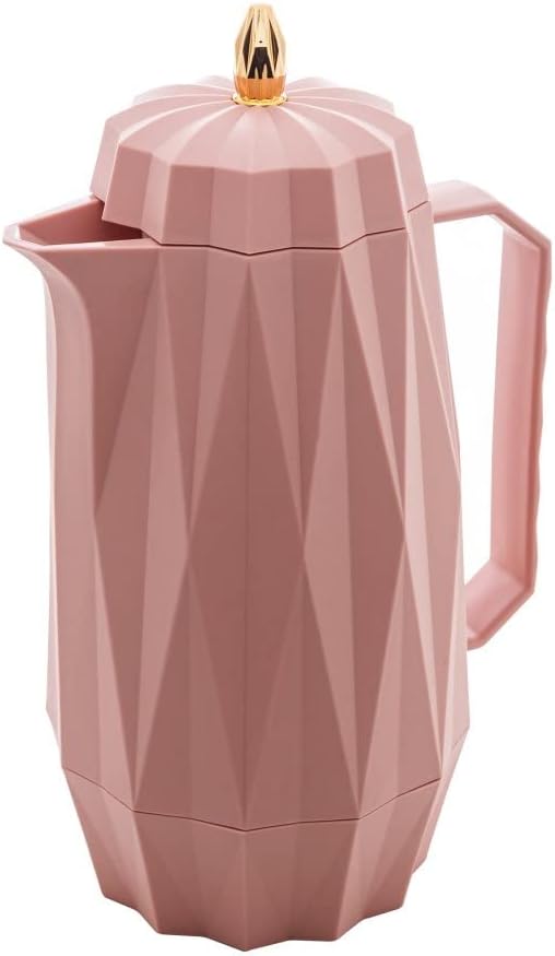 Garrafa Térmica de Plástico Diamond Rosa 1L - Lyor