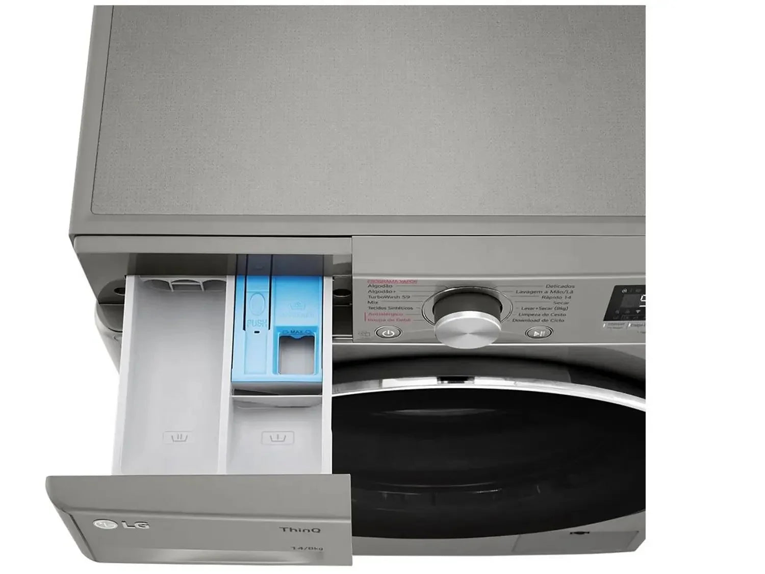 Lava e Seca Smart LG 14kg Inox Look com IA VC4 CV5014PC4A