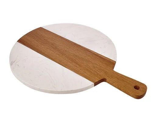 Tábua Redonda Acácia Mármore Mimo Style 30cm